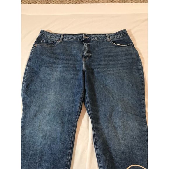 Old Navy Womens O.g. Straight Leg Jeans Blue Curvy Secret Smooth Pockets Plus 22 - Picture 10 of 11